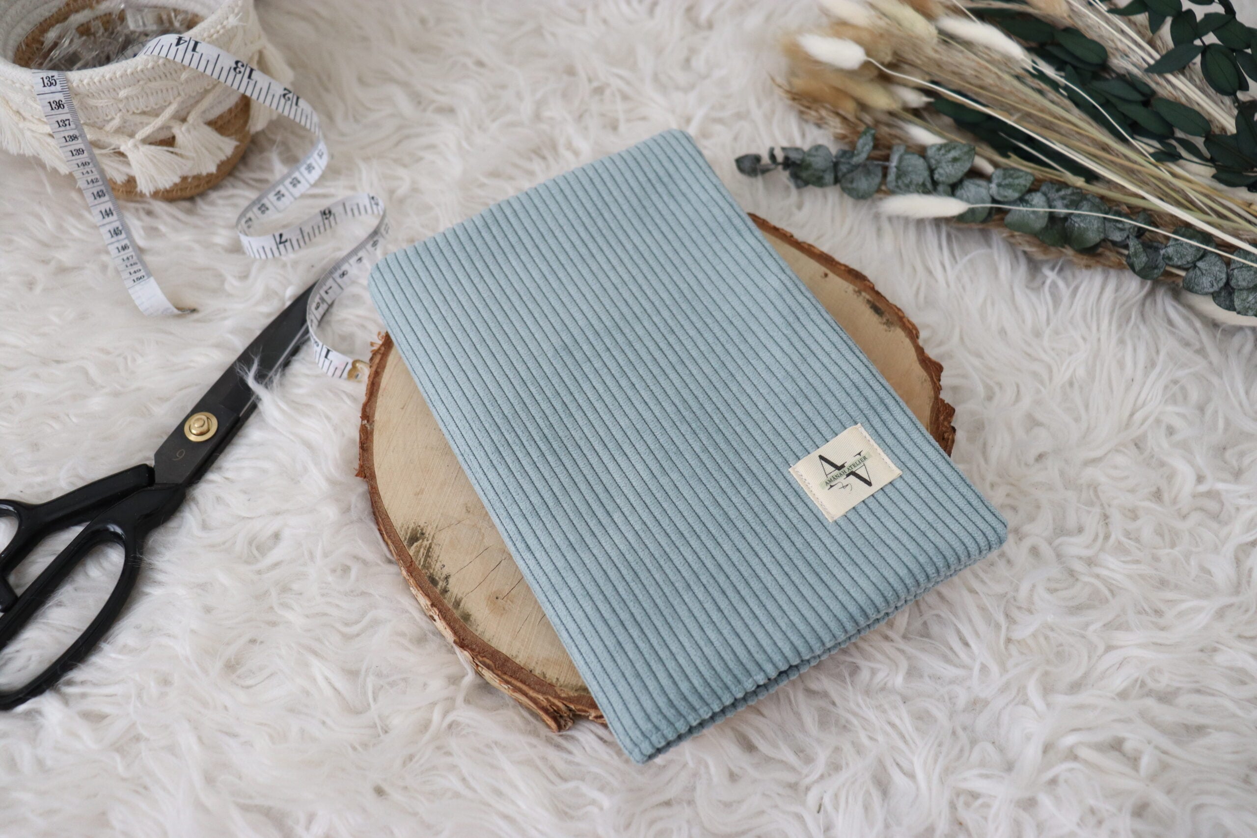 Protège carnet de santé Velours côtelé bleu ciel – Image 3