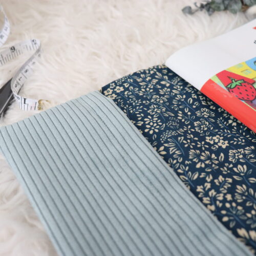 Protège carnet de santé Velours côtelé bleu ciel