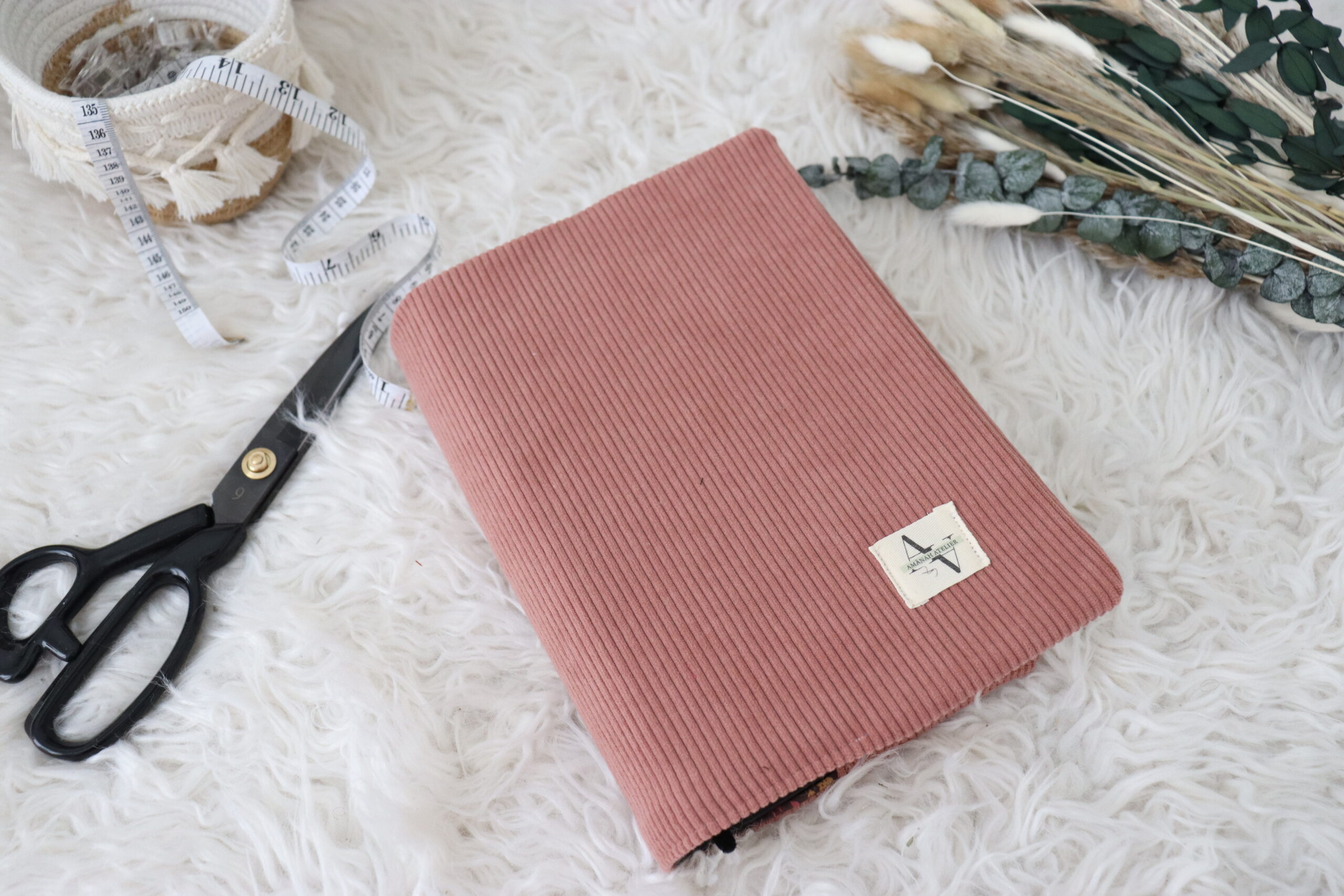 Protège coran Velours côtelé rose – Image 7