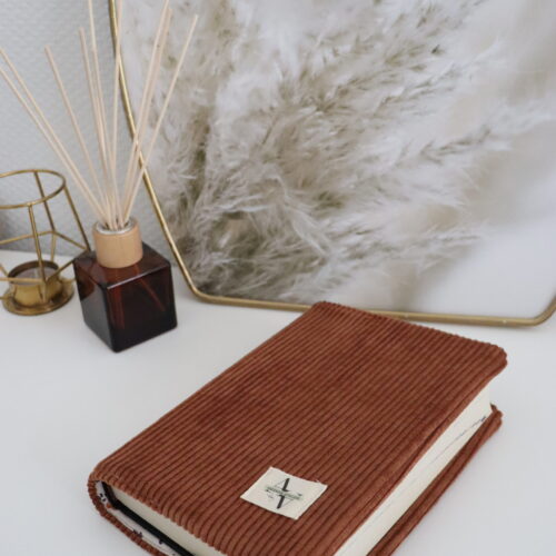 Protège coran Velours côtelé rouille