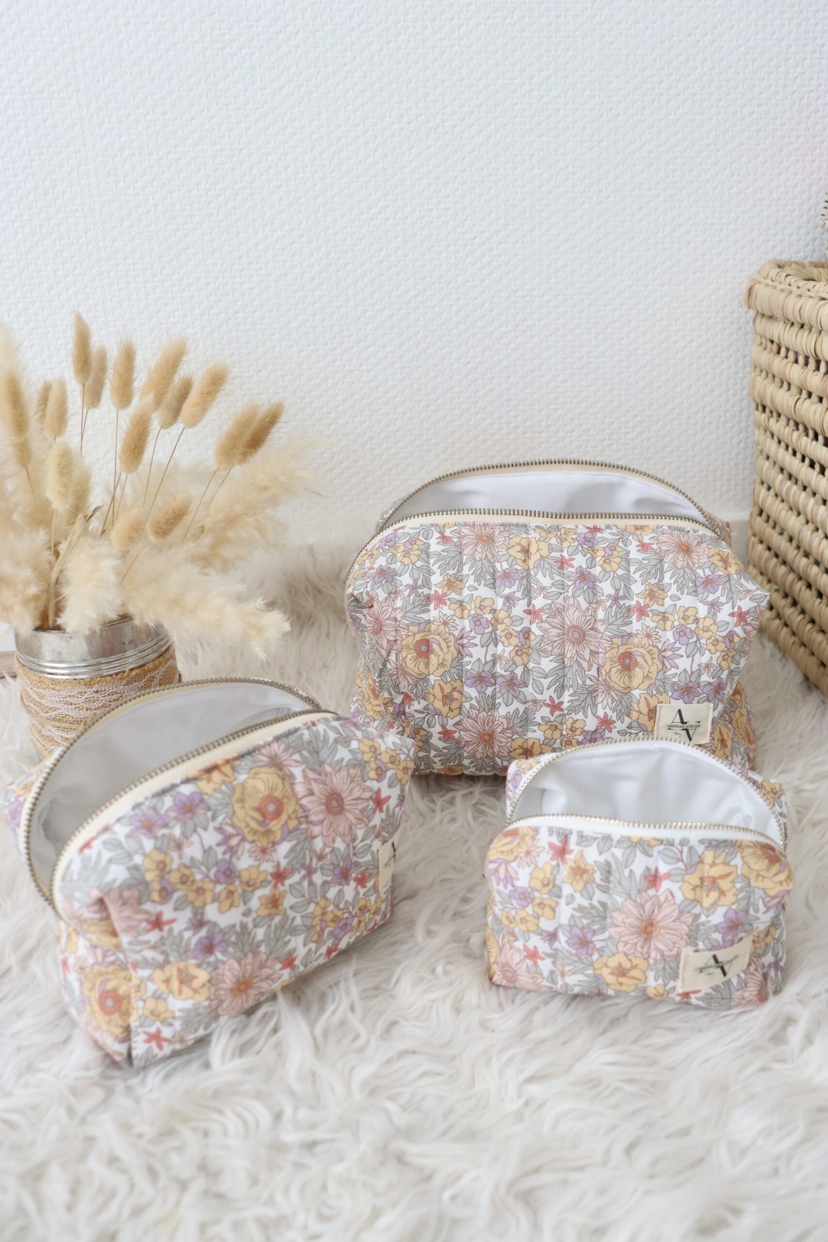 Trousse en coton matelassé