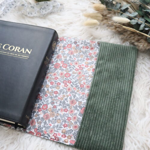 Protège coran Velours côtelé kaki