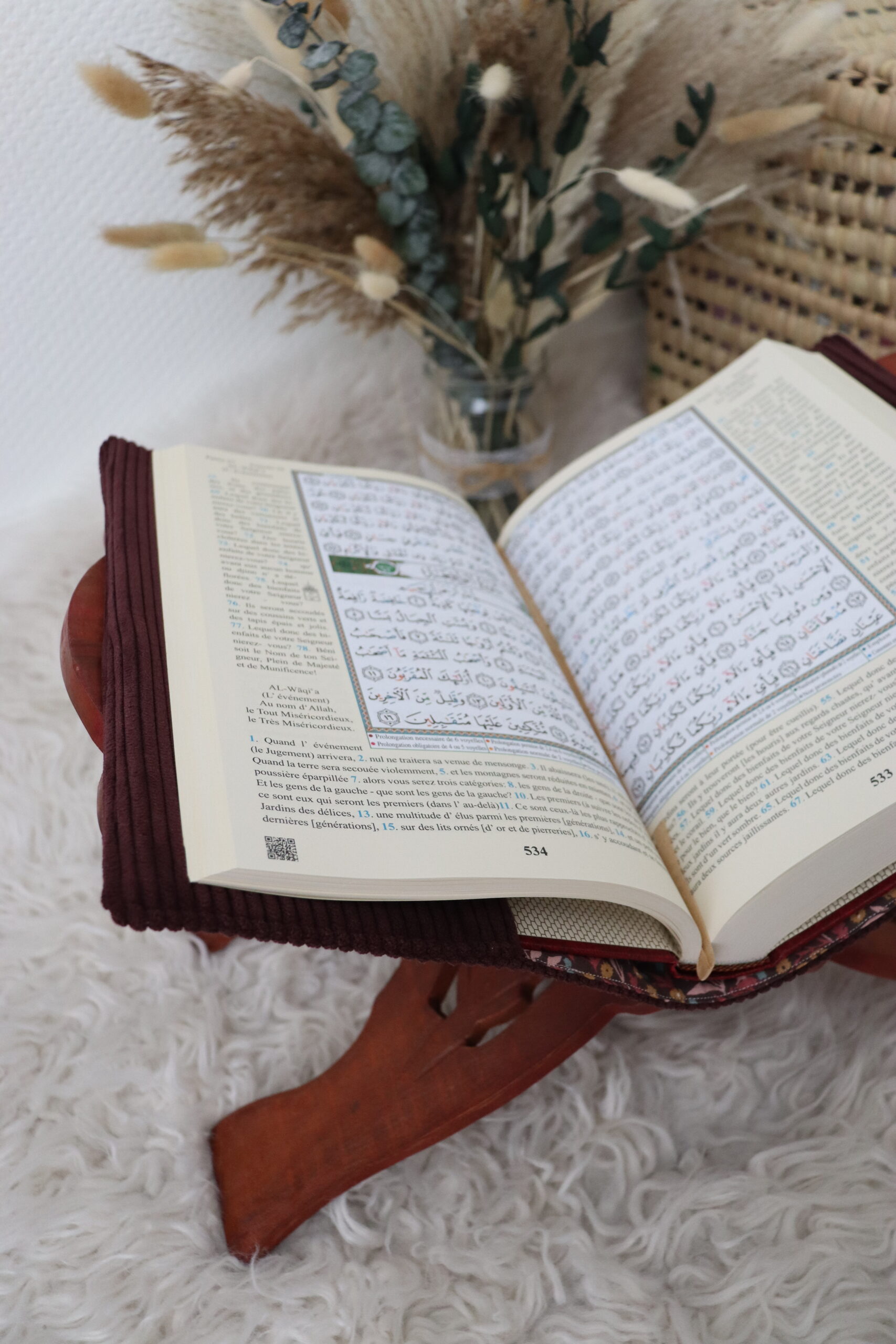 Protège coran Velours côtelé prune – Image 5