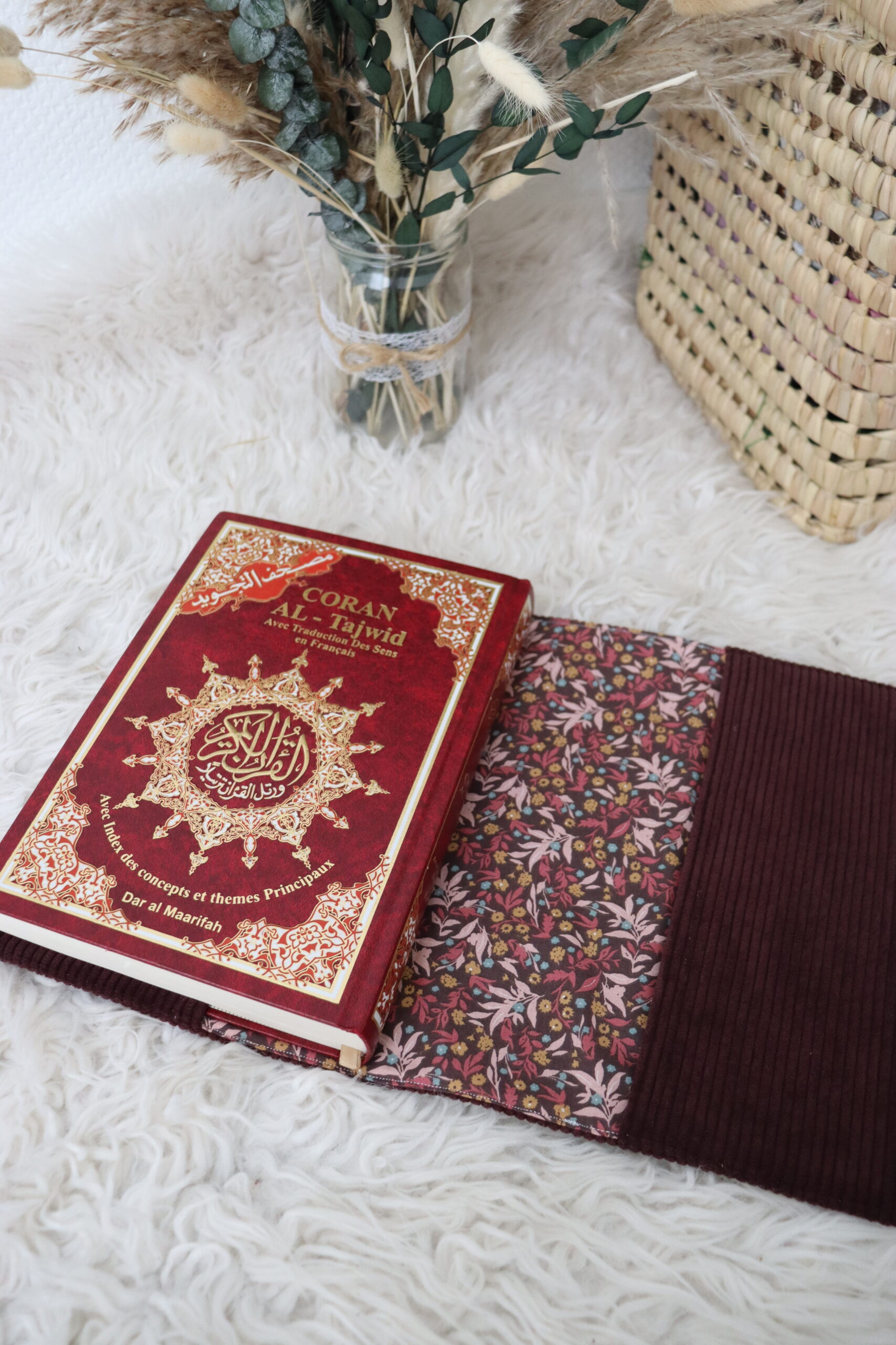 Protège coran Velours côtelé prune – Image 2