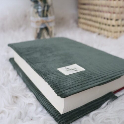 Protège coran velours kaki