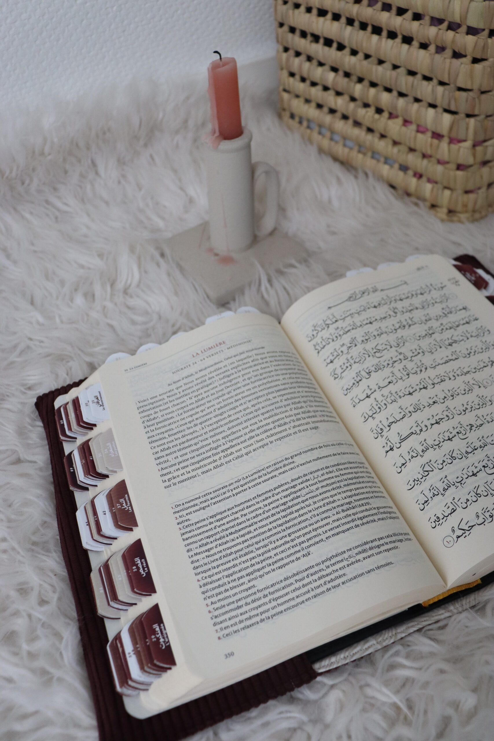 Protège coran Velours côtelé prune – Image 4