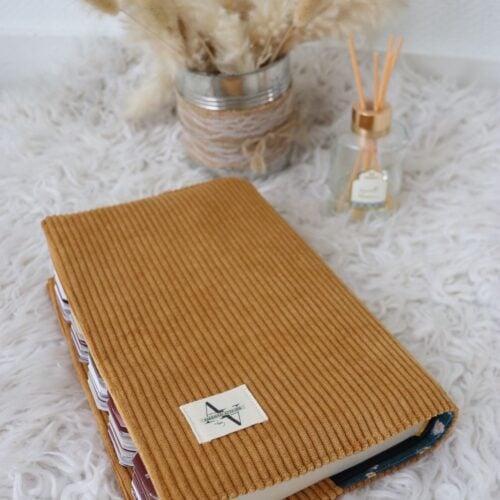 Protège coran velours moutarde