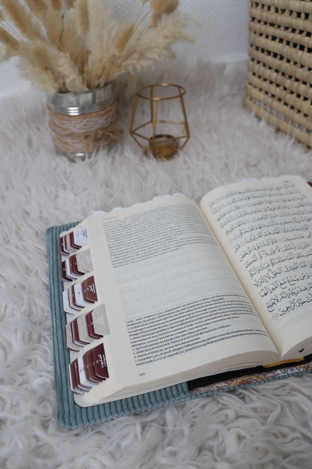 Protège coran Velours côtelé bleu ciel – Image 3