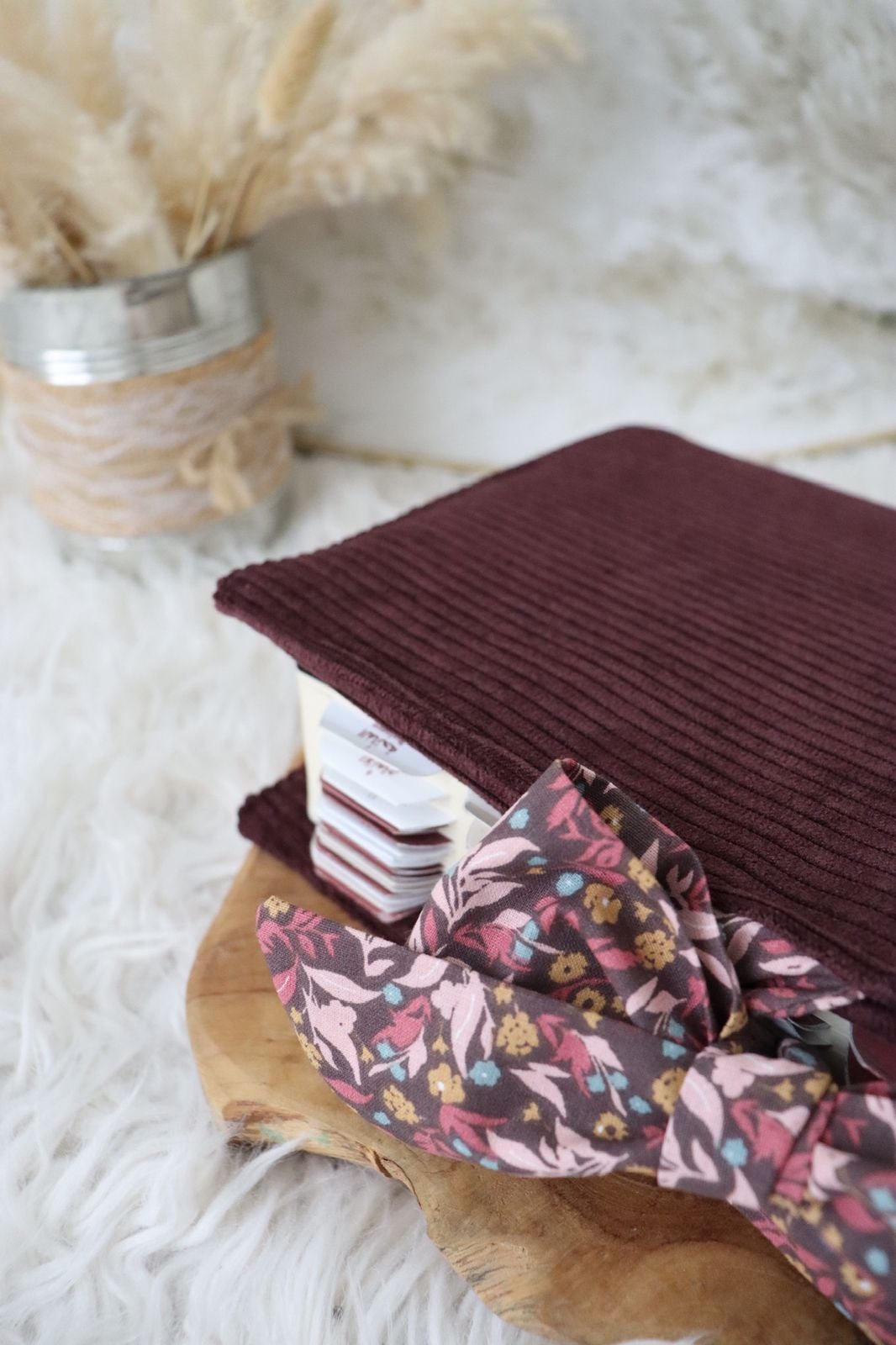 Protège coran velours prune avec liens à nouer – Image 6